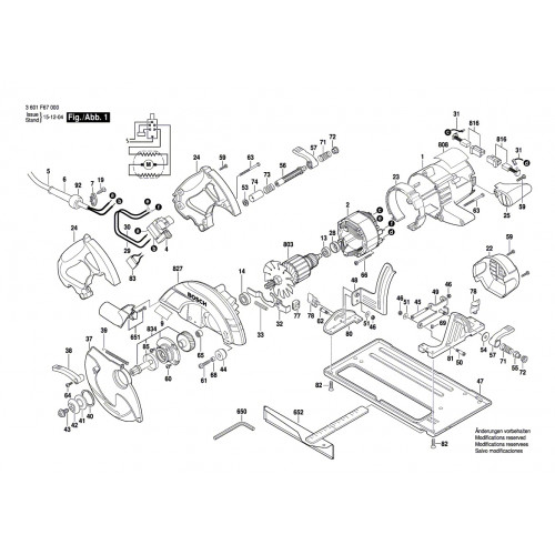 Запчасти для пилы Bosch GKS 65 (3601F67000)